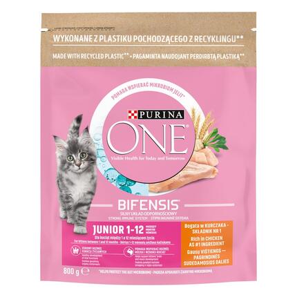 PURINA ONE® JUNIOR, rohke kanaga, kuiv kassitoit