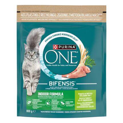 PURINA ONE® INDOOR, rohke kalkuniga, kuiv kassitoit