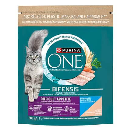 PURINA ONE® DIFFICULT APPETITE, rohke tursa ja forelliga, kuiv kassitoit