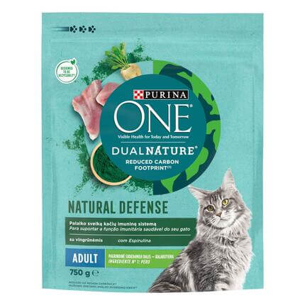 Purina ONE® Dual Nature® Sterilcat, lõhe ja SPIRULINAGA, kuiv kassitoit