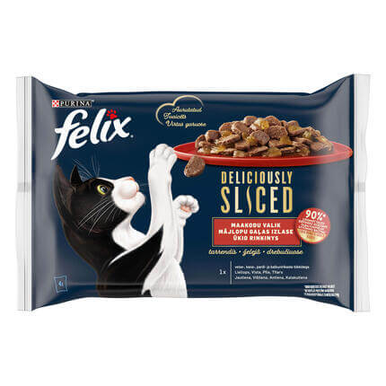 FELIX® Deliciously Sliced Lihavalik (veis, kana, part, kalkun), kiisueine