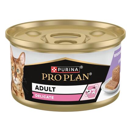 PURINA PRO PLAN DELICATE pasteet tundliku seedimise või nahaga kassidele, rohke kalkuniga