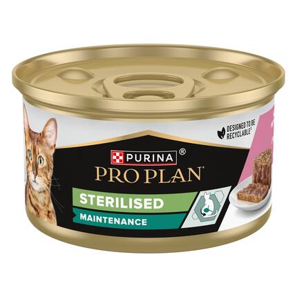 PURINA PRO PLAN STERILISED MAINTENANCE pasteet steriliseeritud kassidele, tuunikala ja lõhega