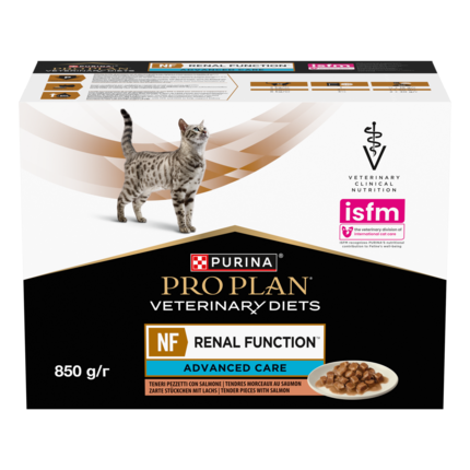 PURINA® PROPLAN® VETERINARY DIETS NF Renal Function™ Advanced Care, hõrgud lõhetükid kastmes, kassi märgsööt