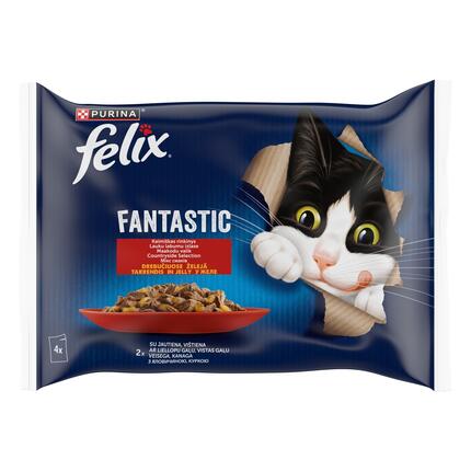 FELIX FANTASTIC täissööt täiskasvanud kassidele maakodu valik tarrendis 4x85g