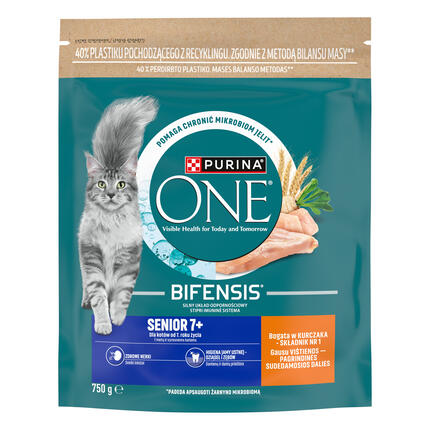 PURINA ONE® SENIOR 7+, rohke kanaga, kuiv kassitoit