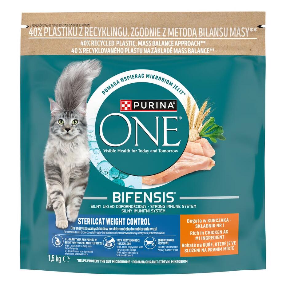 PURINA ONE® STERILCAT WEIGHT CONTROL, rohke kanaga, kuiv kassitoit