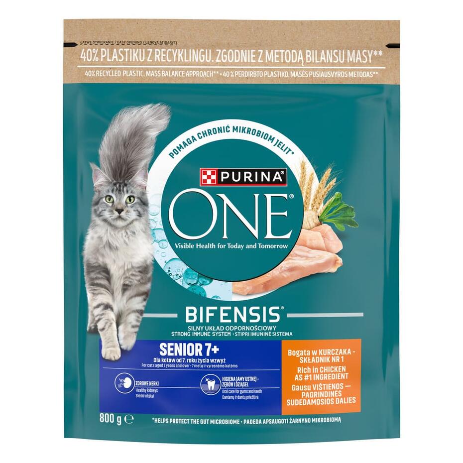 PURINA ONE® SENIOR 7+, rohke kanaga, kuiv kassitoit