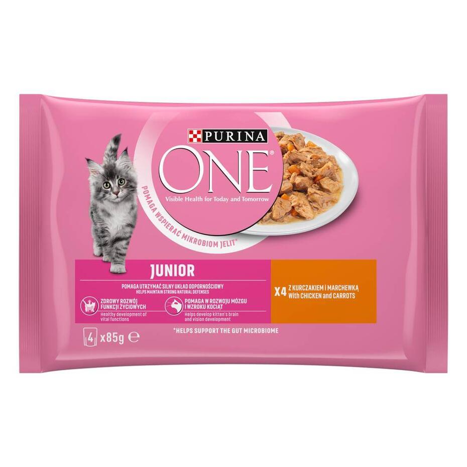 PURINA ONE® JUNIOR Minifileed kiisueine kastmes kanaga 4x85g