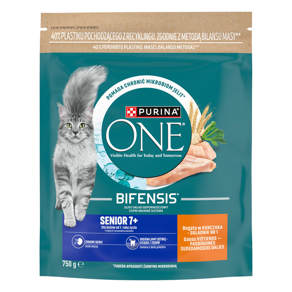 PURINA ONE® SENIOR 7+, rohke kanaga, kuiv kassitoit