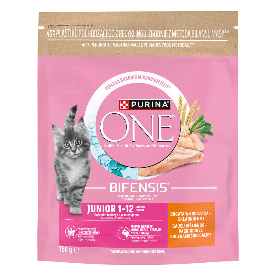PURINA ONE® JUNIOR, rohke kanaga, kuiv kassitoit