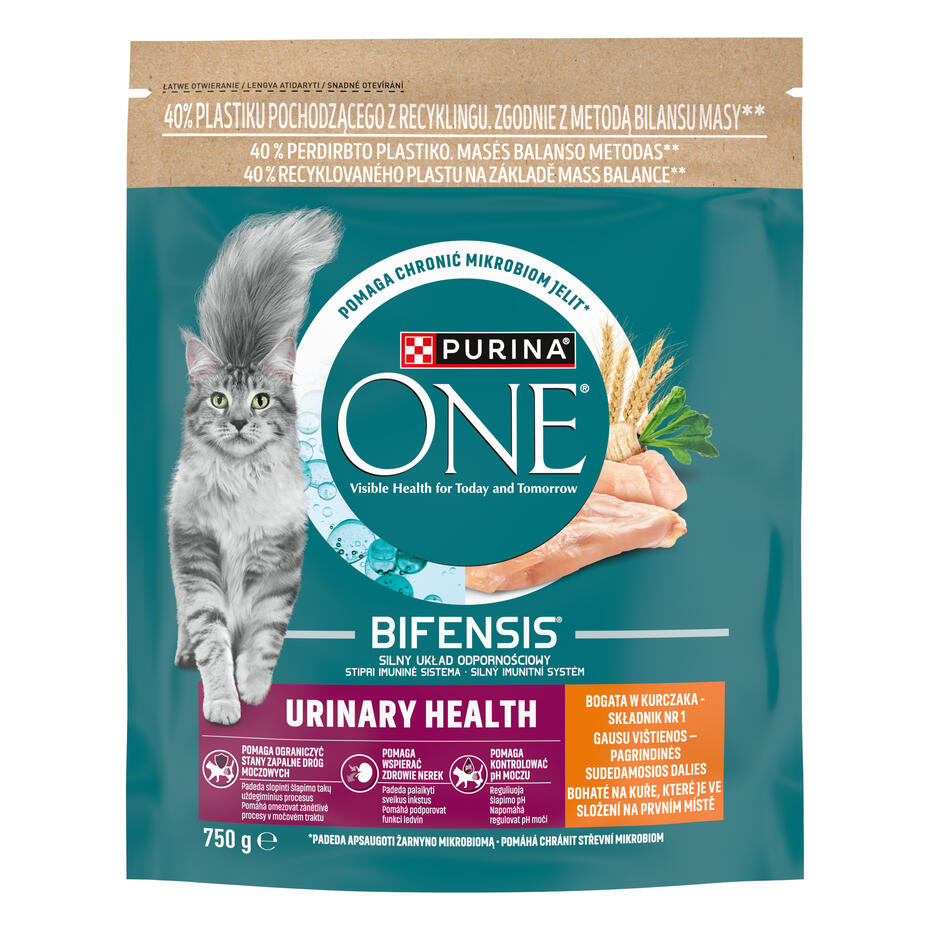 PURINA ONE® URINARY CARE, rohke kanaga, kuiv kassitoit täiskasvanud kassidele