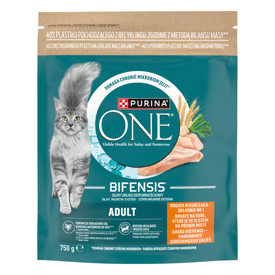 PURINA ONE® ADULT, rohke kanaga, kuiv kassitoit täiskasvanud kassidele