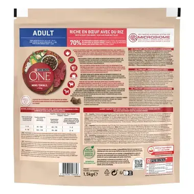 Purina ONE® MINI/SMALL < 10 kg Adult rohke veise ja riisiga, kuiv koeratoit