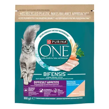 PURINA ONE® DIFFICULT APPETITE, rohke tursa ja forelliga, kuiv kassitoit