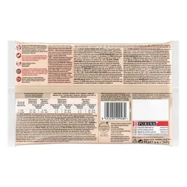 PURINA ONE ® MINI/SMALL < 10 kg Active veise, kartuli ja porgandiga ning pardi, pasta ja roheliste ubadega kastmes
