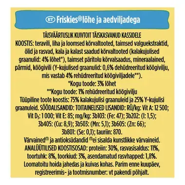 FRISKIES® kuiv kassitoit lõhe ja köögiviljadega 1kg