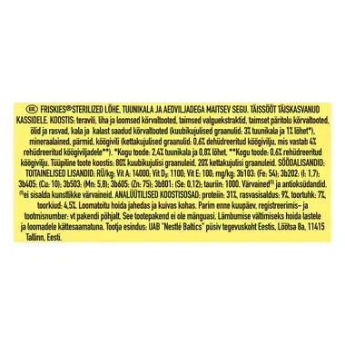 FRISKIES® STERILE kuiv kassitoit lõhe, tuunikala ja köögiviljadega 1.5kg