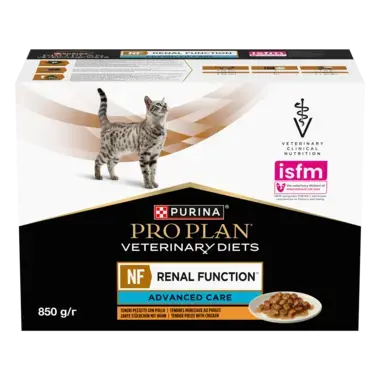 PURINA® PROPLAN® VETERINARY DIETS NF Renal Function™ Advanced Care, hõrgud kanatükid kastmes, kassi märgsööt