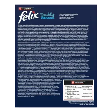 Felix® Doubly Delicious, Adult, täiskasvanud kassi kuivtoit, lõhe ja ookeanikala maitsev segu rohke peediga, 270 g pappkarp
