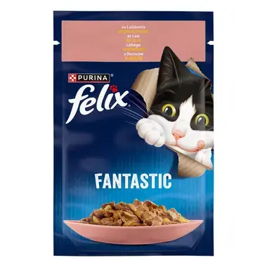FELIX FANTASTIC täissööt täiskasvanud kassidele lõhega tarrendis 85g