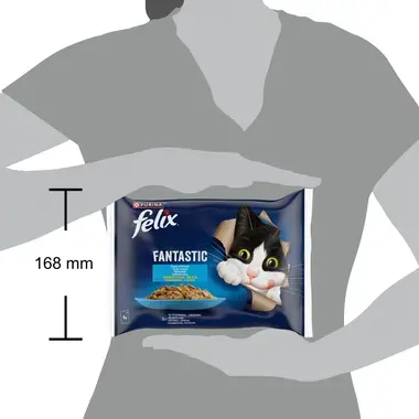 FELIX FANTASTIC täissööt täiskasvanud kassidele kalavalik tarrendis 4x85g