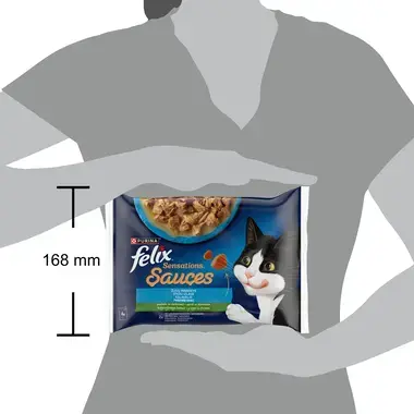 FELIX SENSATIONS täissööt täiskasvanud kassidele kalavalik kastmes  4x85g