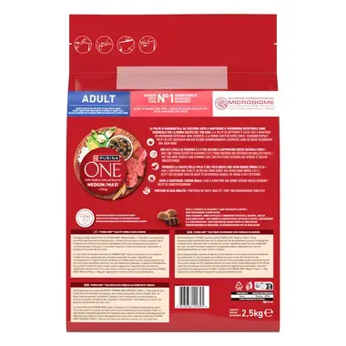Purina ONE® Medium / Maxi > 10 kg täiskasvanud koertele, veiseliha ja riisiga