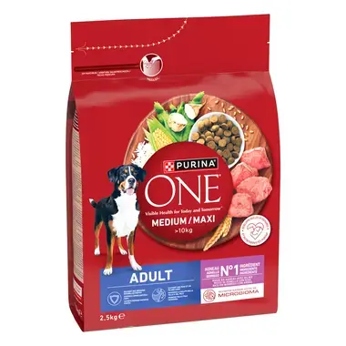 Purina ONE® Medium / Maxi > 10 kg täiskasvanud koertele, lambaliha ja riisiga
