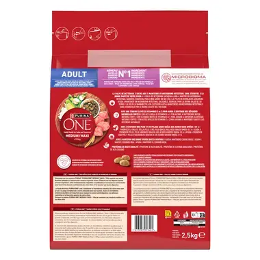 Purina ONE® Medium / Maxi > 10 kg täiskasvanud koertele, lambaliha ja riisiga