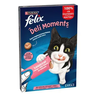 FELIX Deli Moments täiendsööt täiskasvanud kassidele lõhe 4x10g